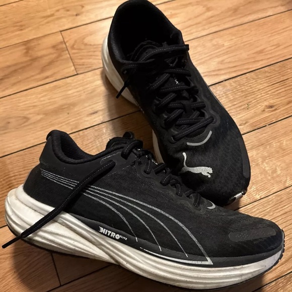 Puma Deviate Nitro 2 Men's Size 8.5 Wide Black White - Picture 1 of 6